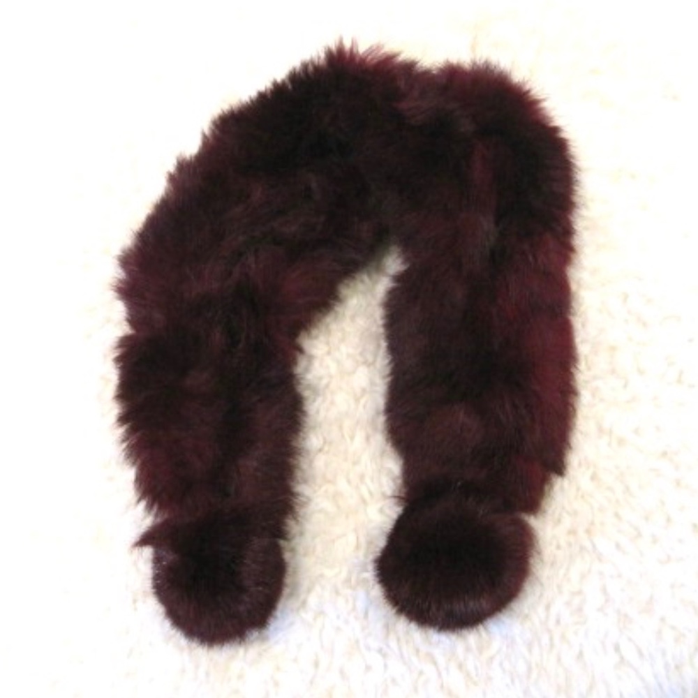 Axara Ladder Style Rabbit Fur Scarf - Picture 3 of 5